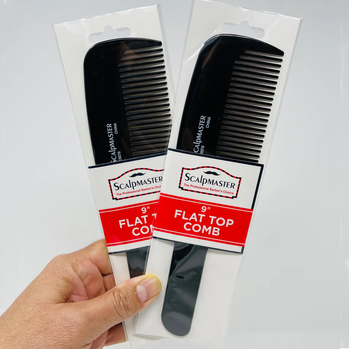 Scalpmaster Flat Top Clipper Blending Cutting Barber Combs Heat Resistant Black 2 Pc.