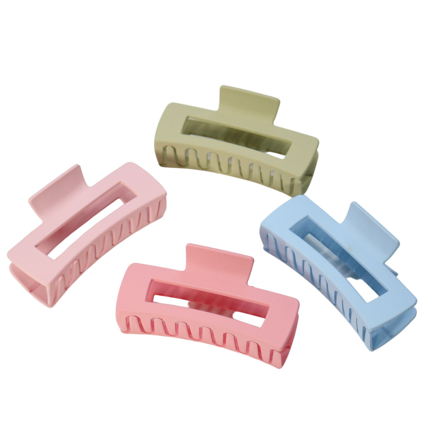 StyleTek XLRectangular Claw Clips, 4 Pack