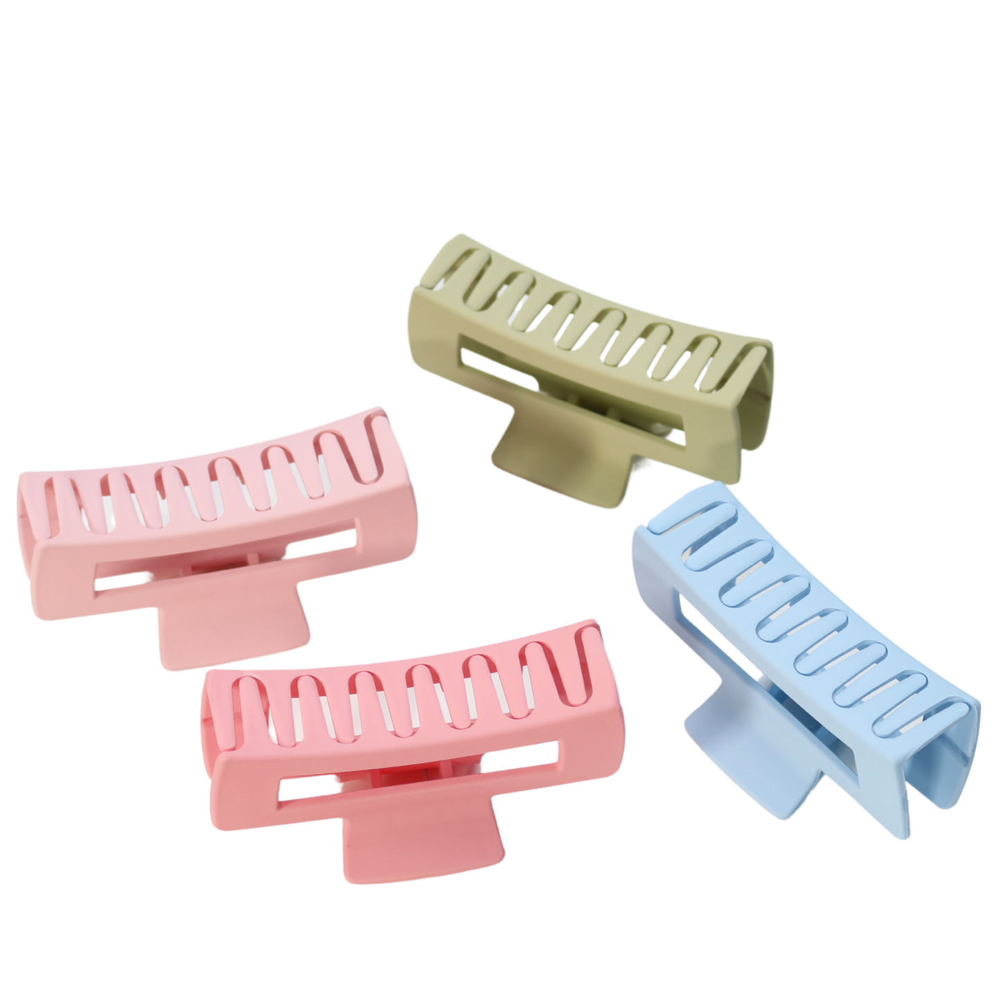 StyleTek XLRectangular Claw Clips, 4 Pack