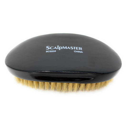 Scalpmaster Curved Oval Palm Boar Bristle Brush  black 1 pc