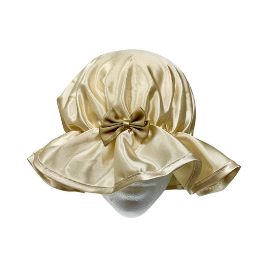 Kingsley Silky Satin Night Cap Sleeping Hats Sleep Bonnets Gold