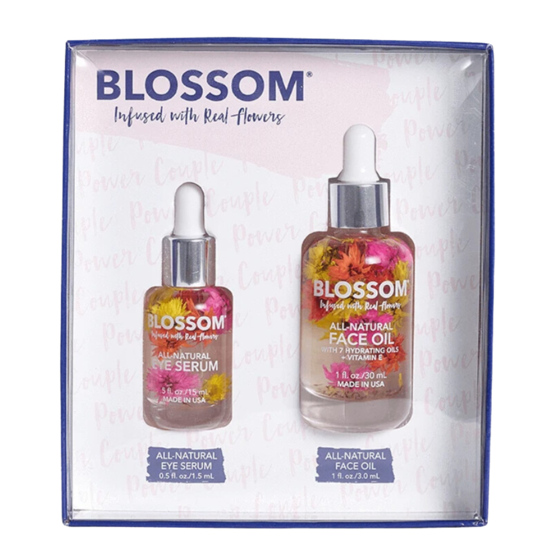 Blossom All-Natural Eye Serum and Face Oil All Natural Vegan Oils 2 Piece