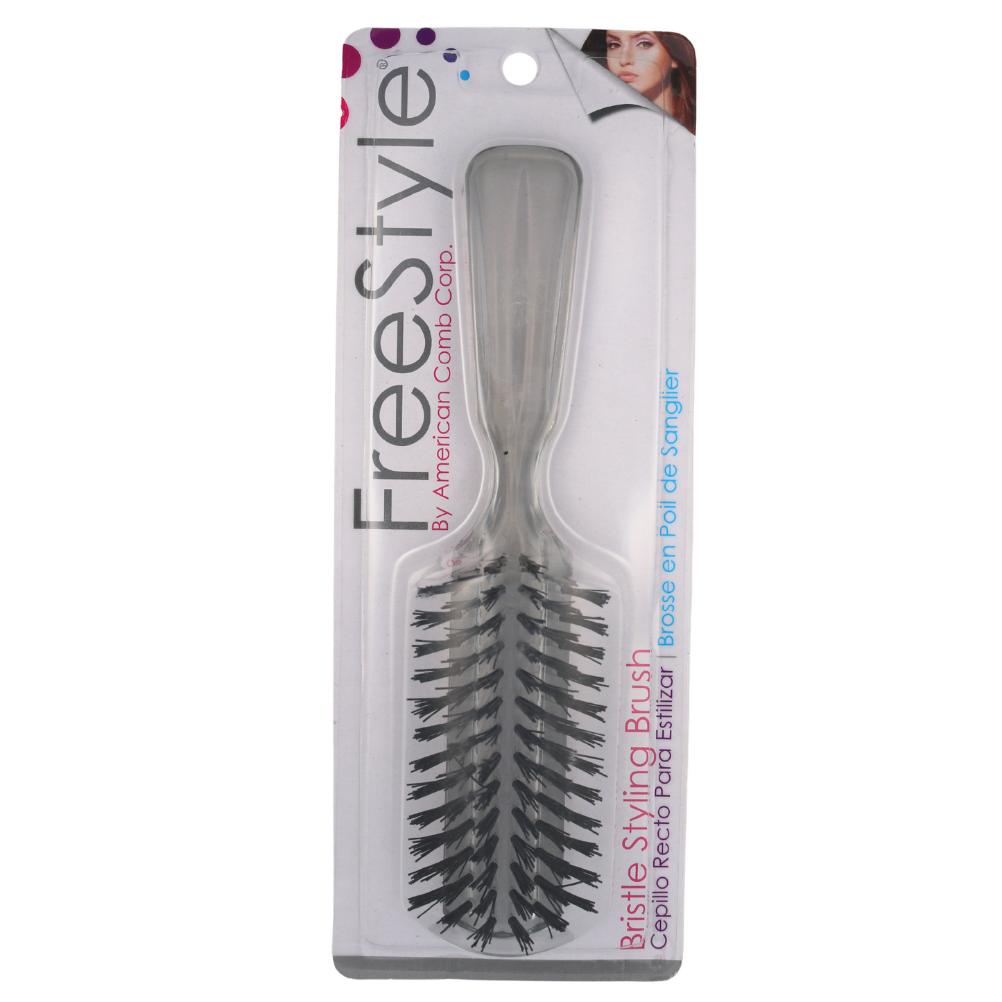 FreeStyle 6-Row Hair Brush with Nylon Bristles - Gray