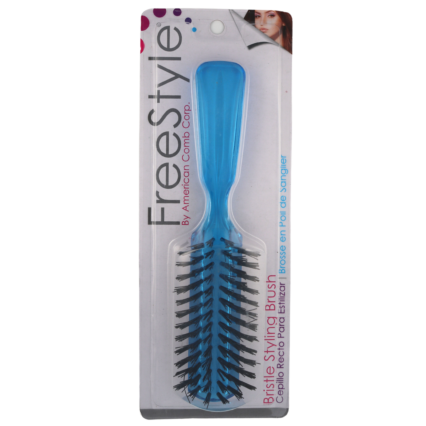 FreeStyle 6-Row Hair Brush with Nylon Bristles -Blue