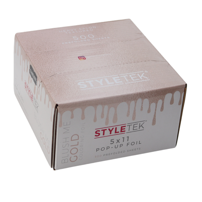 StyleTek 5x11 Pre-Cut Pop-Up Foil, Heavy Texture Gold 500 Count