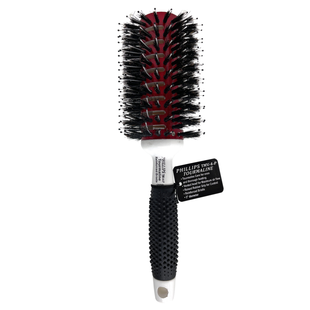 Phillips Vent Barrel Hair Brush - Tourmaline Barrel, Rubber Grip