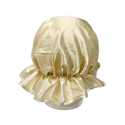 Kingsley Silky Satin Night Cap Sleeping Hats Sleep Bonnets Gold