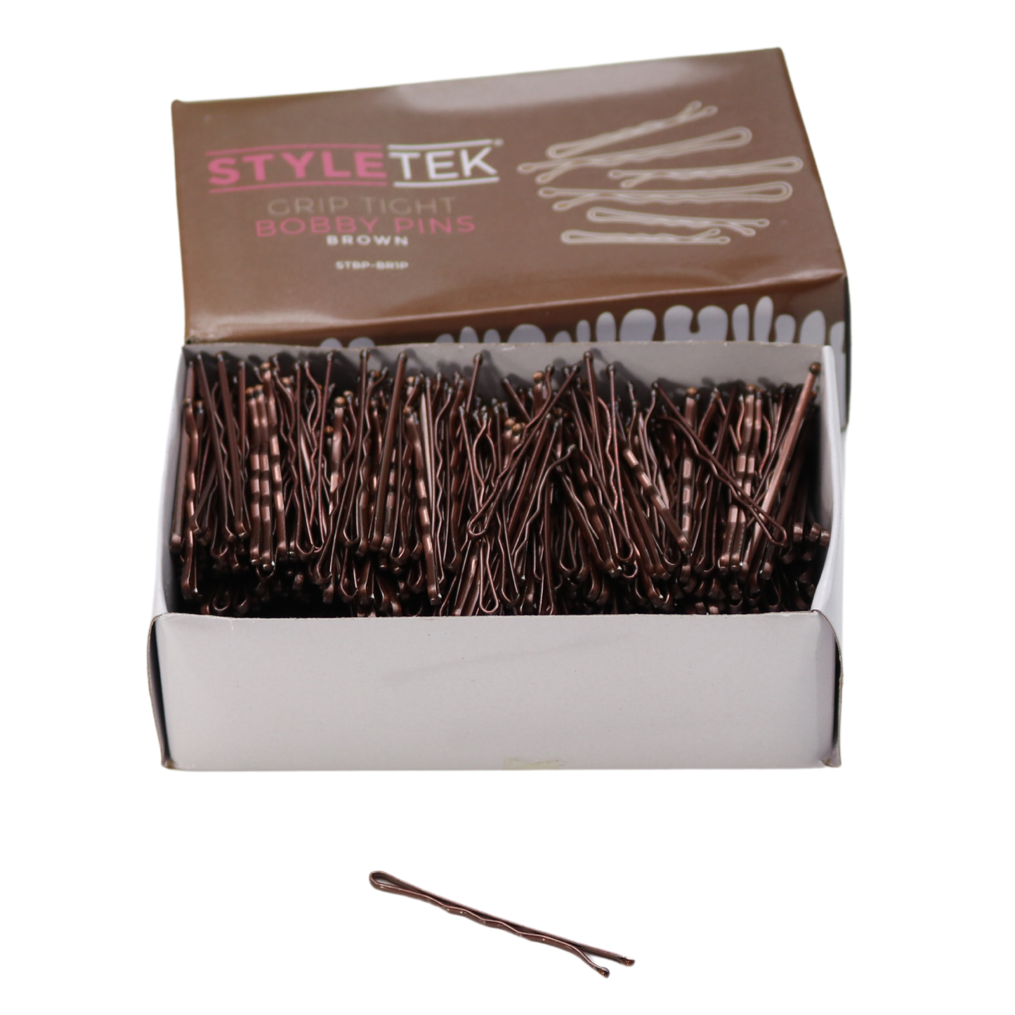 Styletek Grip Tight Heavy Duty Bobby Pins, Brown 1 Lb.