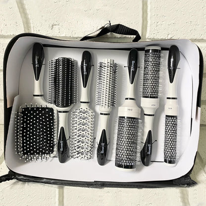 Scalpmaster 7 Pc Ceramic Thermal Rounded Paddle Curly Hair Brush Set