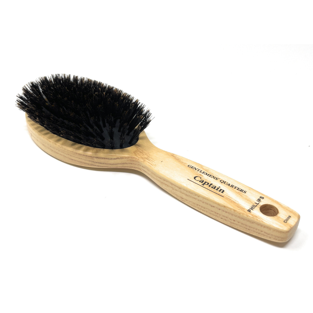 Phillips Brush 8.5" Gentlemen's Quarters Captain Boar Bristle Hair Brush Wood