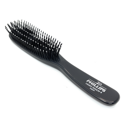 Phillips Brush Light Touch 8 - Nylon Hair Brush, Black Rectangle Handle