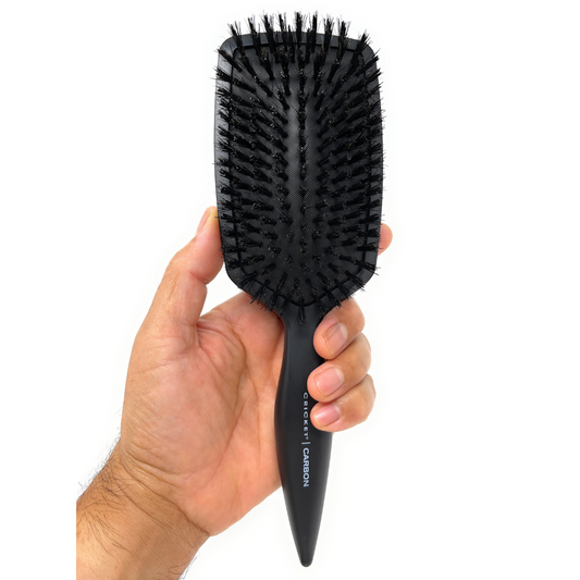 Cricket Carbon Boar Paddle Hair Brush for Blow Drying