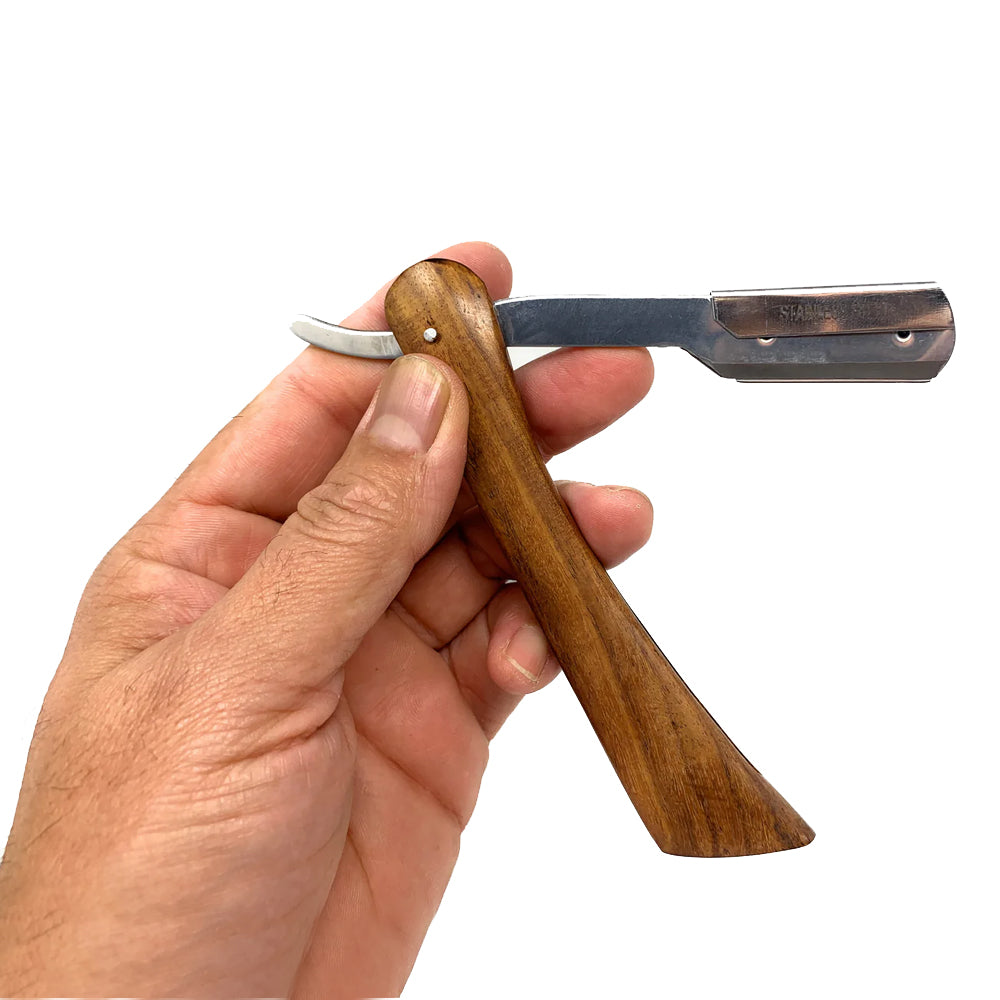 Scalpmaster Wooden Handle Straight Edge Razor