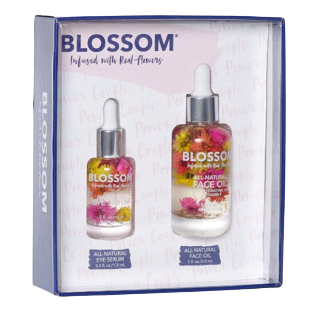 Blossom All-Natural Eye Serum and Face Oil All Natural Vegan Oils 2 Piece