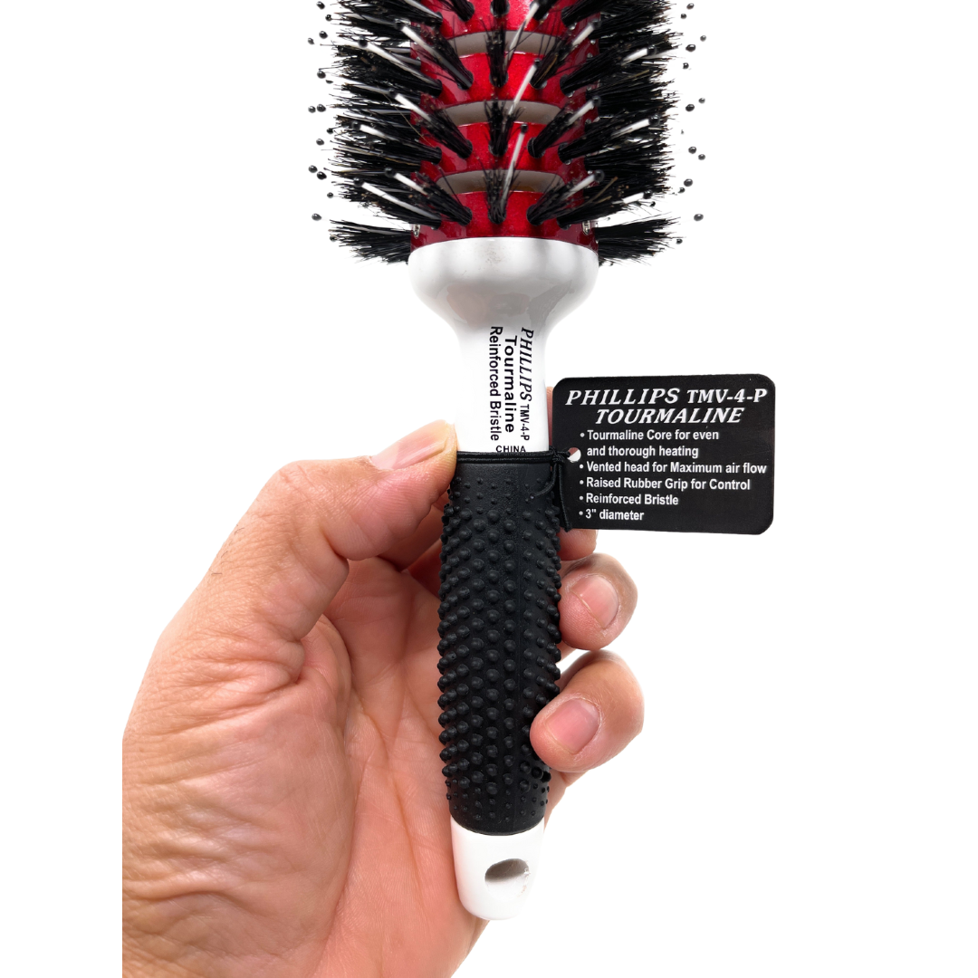 Phillips Vent Barrel Hair Brush - Tourmaline Barrel, Rubber Grip