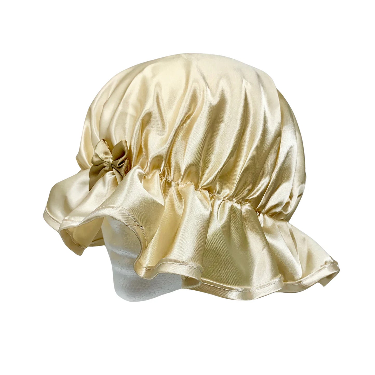 Kingsley Silky Satin Night Cap Sleeping Hats Sleep Bonnets Gold