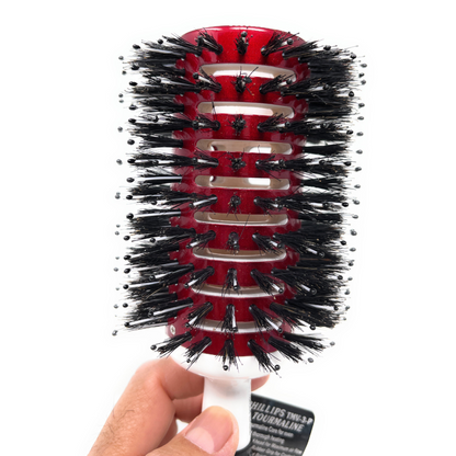 Phillips Vent Barrel Hair Brush - Boar Bristles, Tourmaline, Rubber Grip