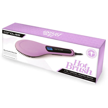 Corioliss Hair Straightening Hot Brush. 3-IN-1 Detangles 1 Count