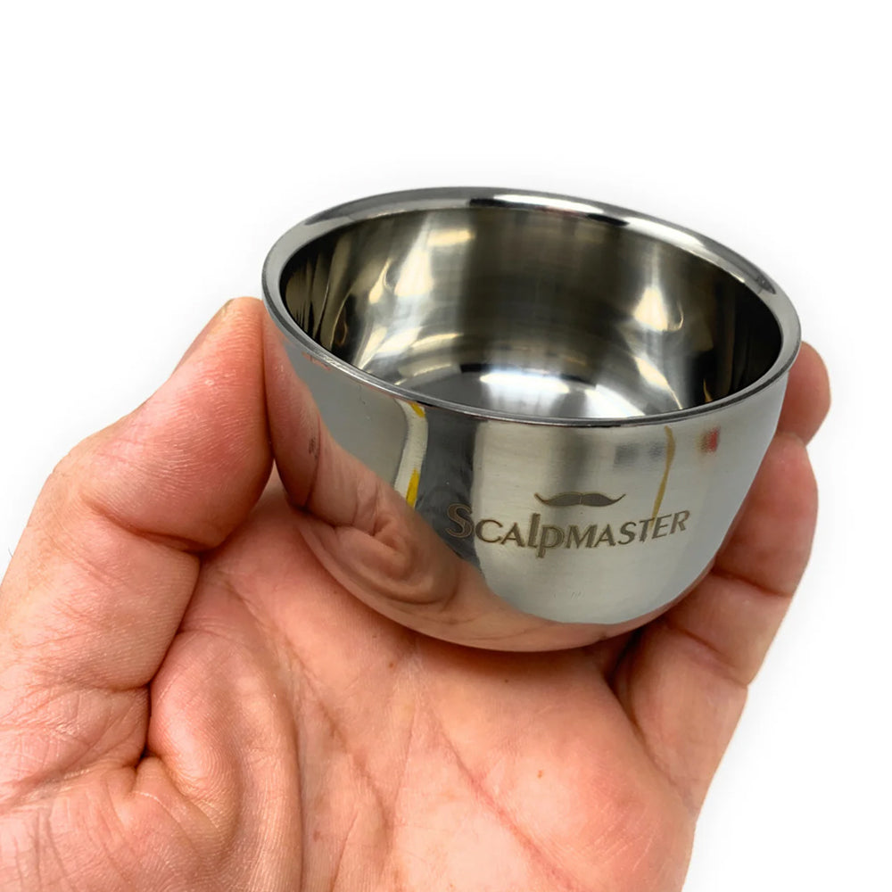 Scalpmaster Stainless Steel Shaving Bowl Shave Accessory for Men Small 3.4 Oz