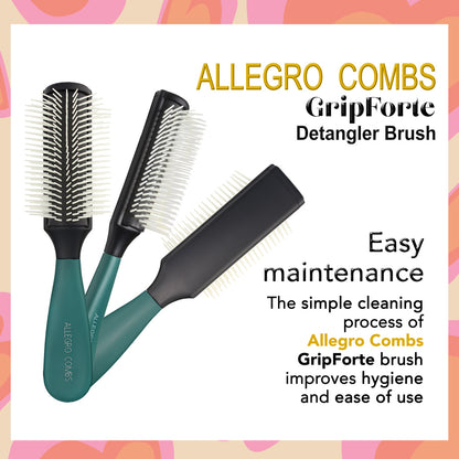 Allegro Combs Gripforte Detangler Hair Brush - Versatile Styling Tool for All Ages