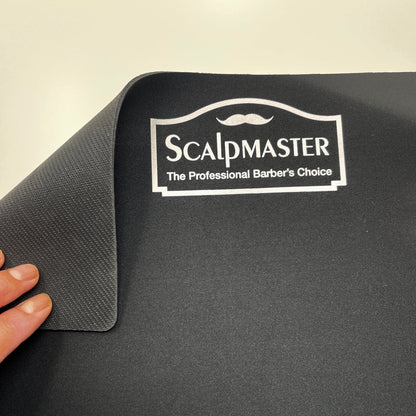 Scalpmaster Black Barber Mat - Anti-Slip Rubber Pad for Clippers & Tools