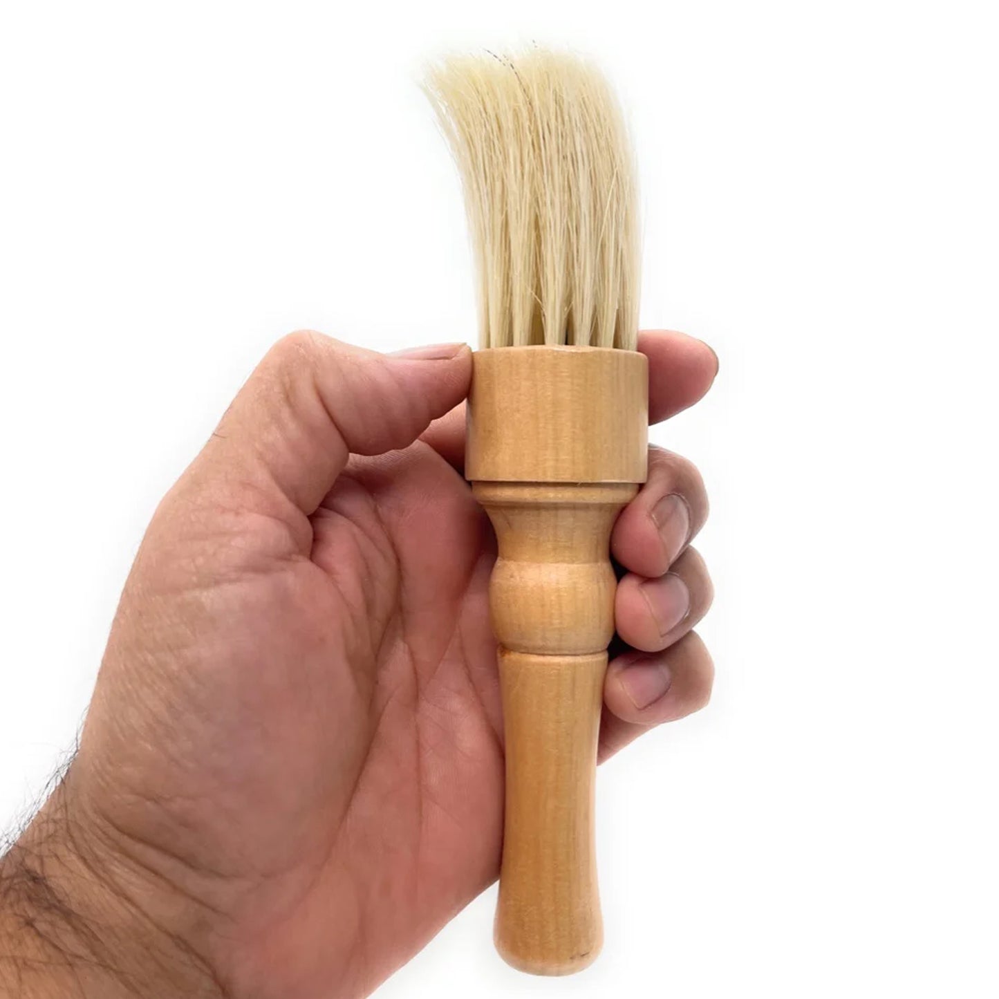 Scalpmaster 7 In. Barber Brush Neck Duster With Natural Bristles Barbershop Barber Brush For Hair Cuts Wood Handle 1 Pc.