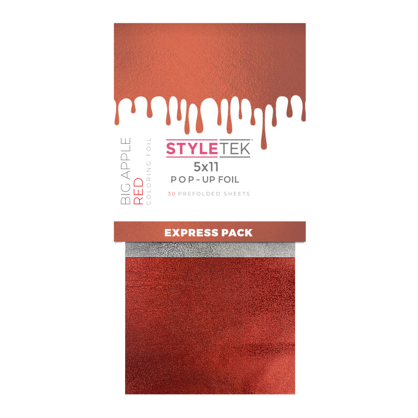 Styletek 5x11 Pre-Cut Pop-Up Foil, Heavy Texture, Red 500 Sheets