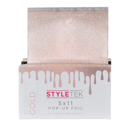 StyleTek 5x11 Pre-Cut Pop-Up Foil, Heavy Texture Gold 500 Count