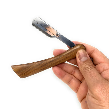 Scalpmaster Wooden Handle Straight Edge Razor