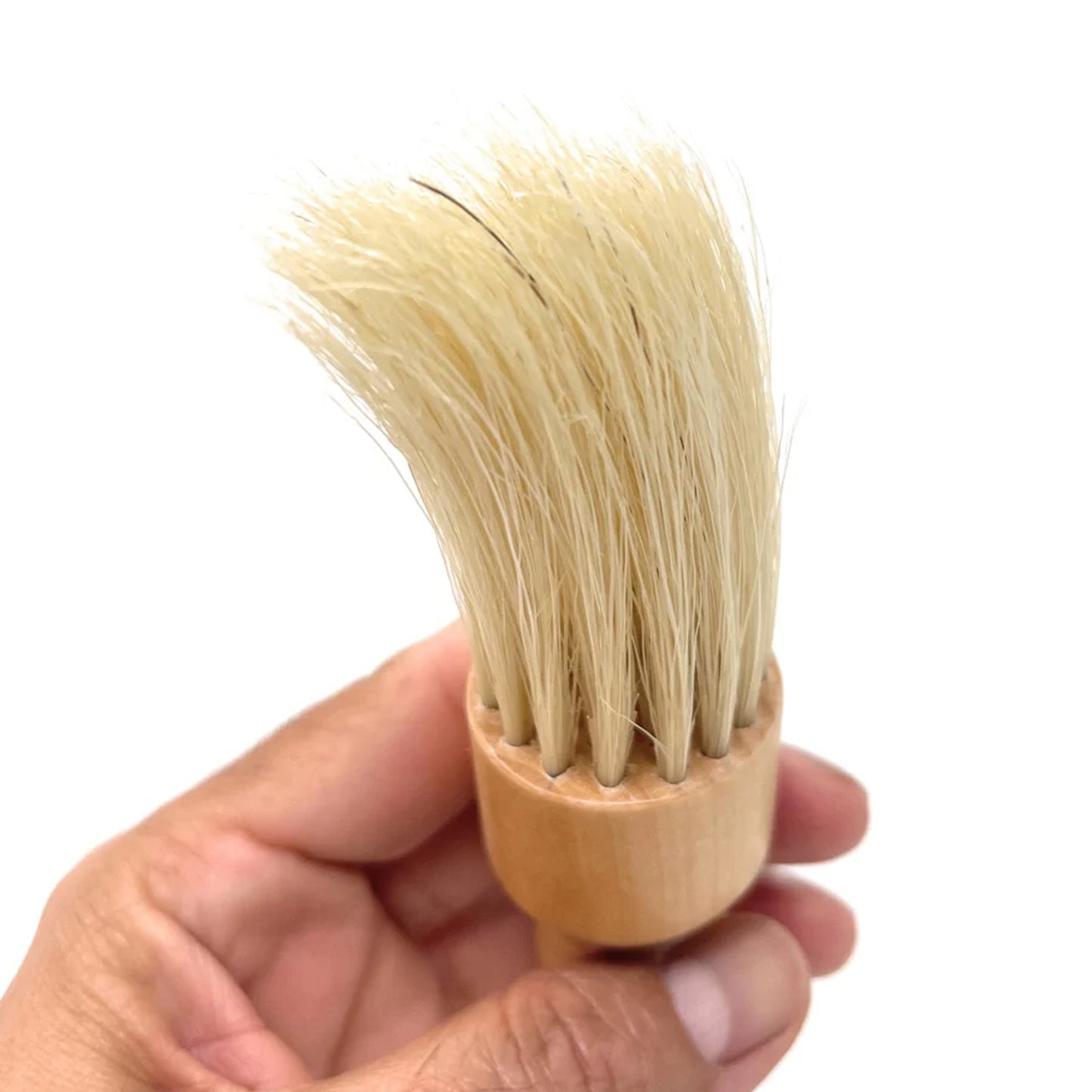 Scalpmaster 7 In. Barber Brush Neck Duster With Natural Bristles Barbershop Barber Brush For Hair Cuts Wood Handle 1 Pc.