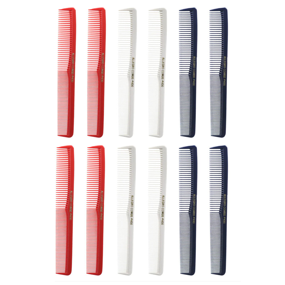 Allegro Combs #400 Barber Combs For Hair Cutting All Purpose Combs 12 Count