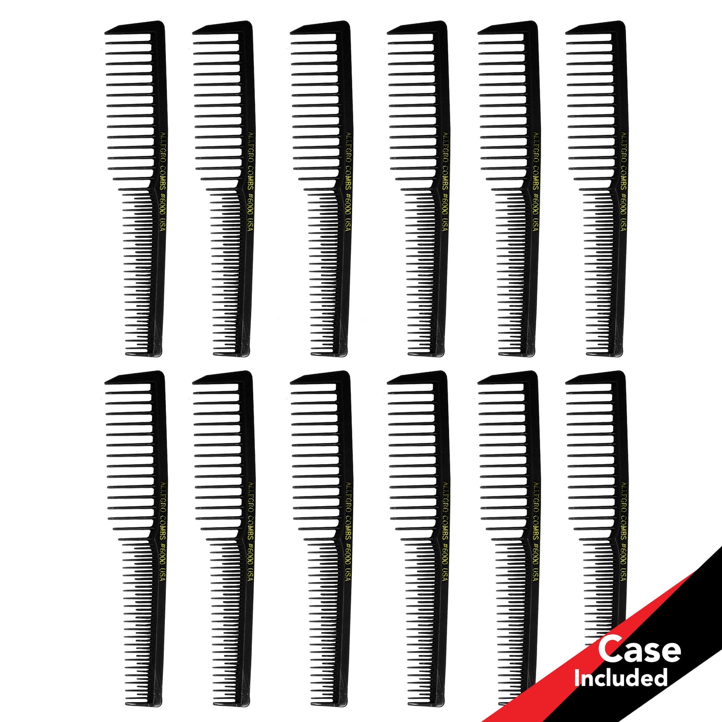 Allegro Combs #6000 Wide Tooth Teasing Vented Hair Combs 12 Cunt