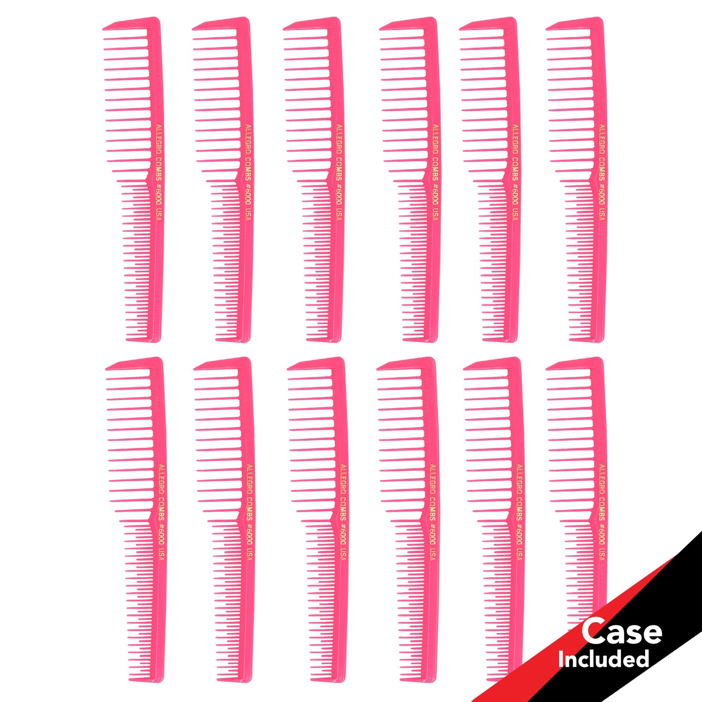 Allegro Combs #6000 Wide Tooth Teasing Vented Hair Combs 12 Cunt