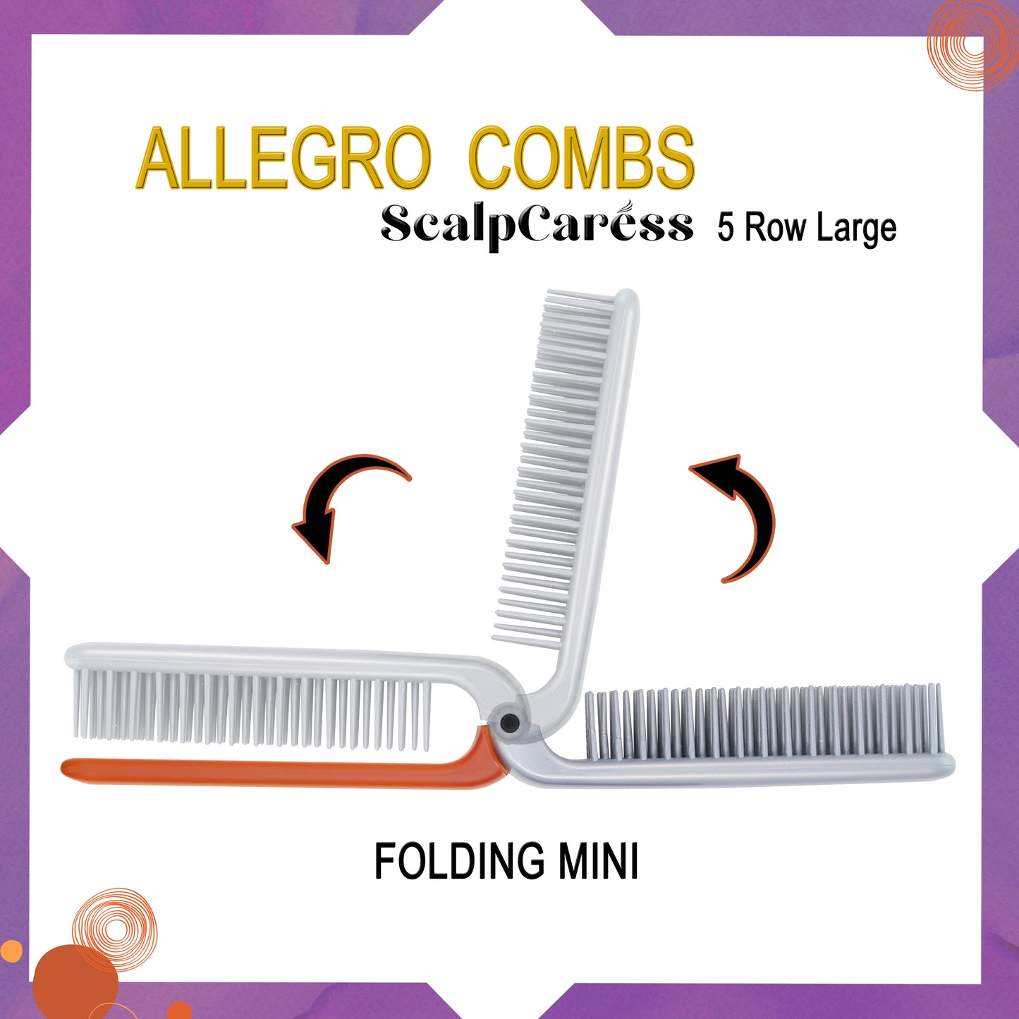 Allegro Combs ScalpCaress Mini Foldable Hairbrush