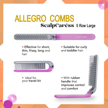 Allegro Combs ScalpCaress Mini Foldable Hairbrush