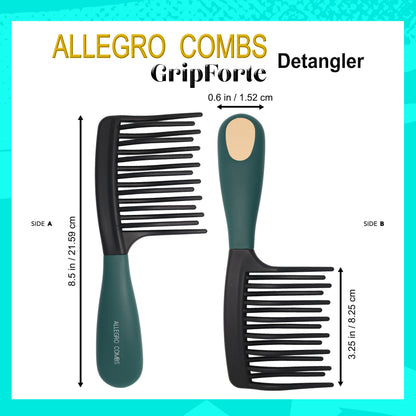 Allegro Gripforte Wide Tooth Detangler Comb - For Curly Hair, Women's Brush