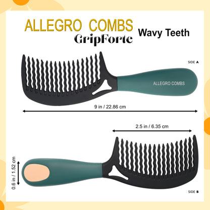 Allegro Combs Gripforte Wide Wavy Tooth Comb - Detangler For Curly Hair