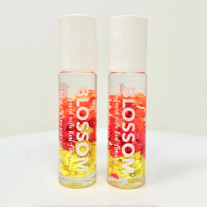 Blossom Roll-On Lip Gloss Rollerball Lip Gloss Infused with Flowers 2 pk.