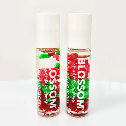 Blossom Roll-On Lip Gloss Rollerball Lip Gloss Infused with Flowers 2 pk.