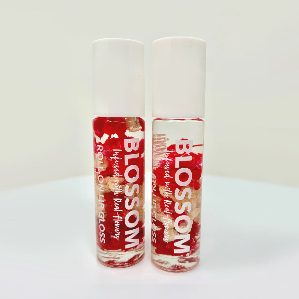 Blossom Roll-On Lip Gloss Rollerball Lip Gloss Infused with Flowers 2 pk.