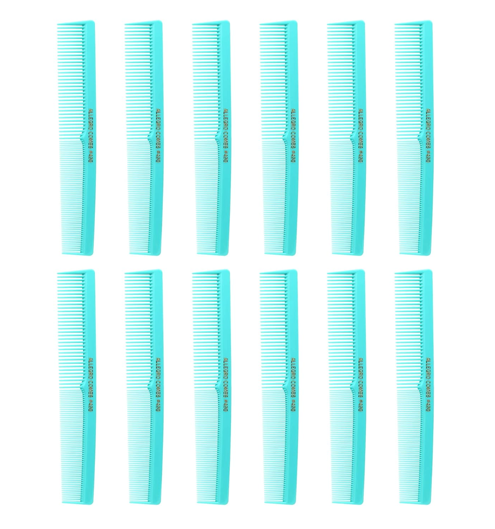 Allegro Combs 420 Barber Cutting Styling Comb Set - 12 count