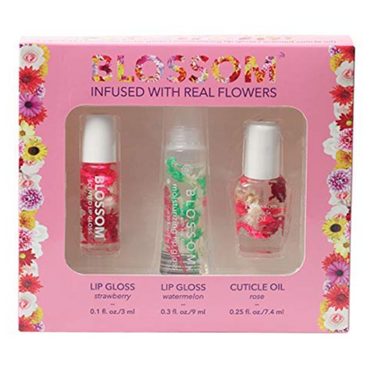 Blossom Mini Roll-On Lip Gloss Moisturizing Lip Gloss Scented Cuticle Oil 3 Pcs.