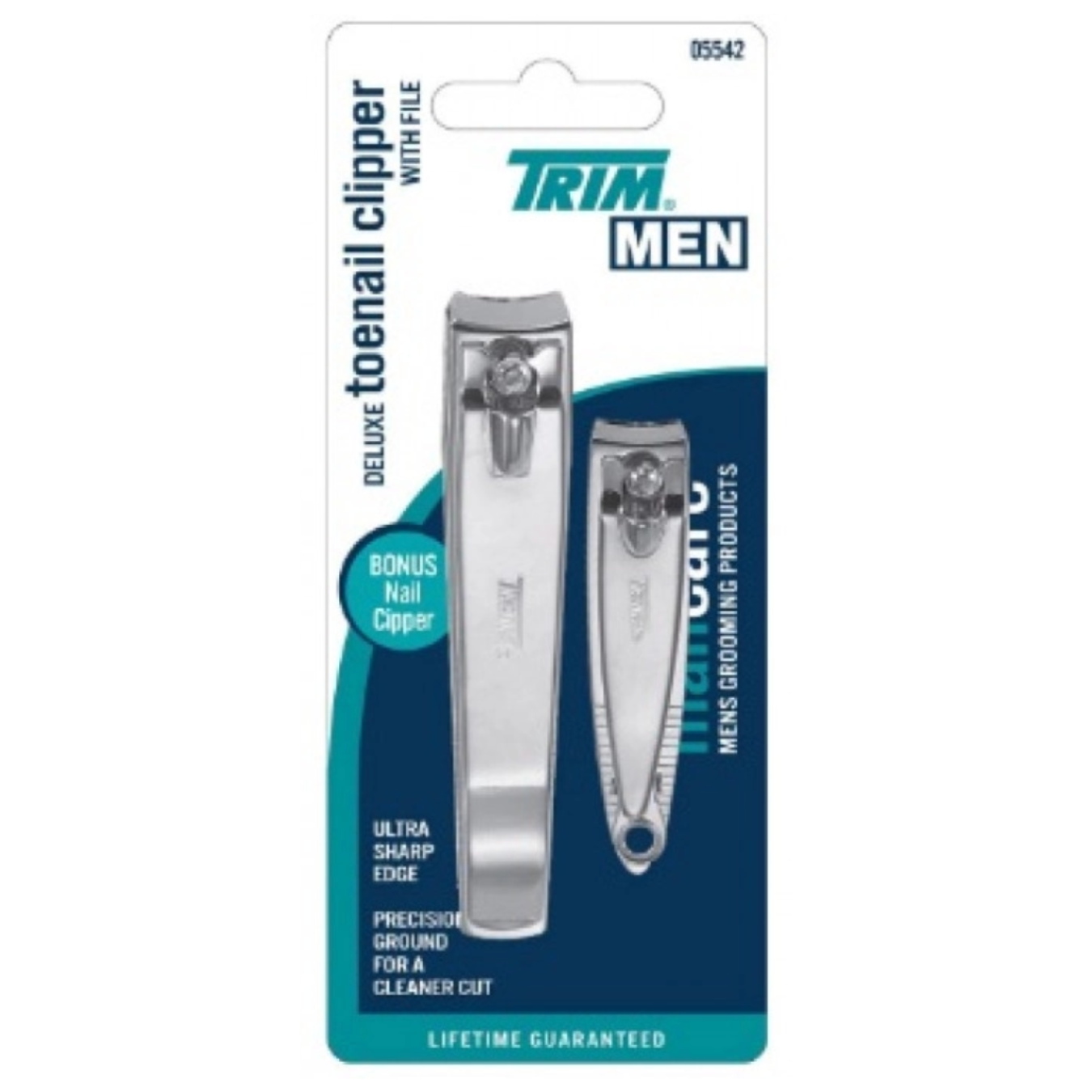 Trim Men's Toenail Clipper with Built-in File & Bonus Nail Clipper