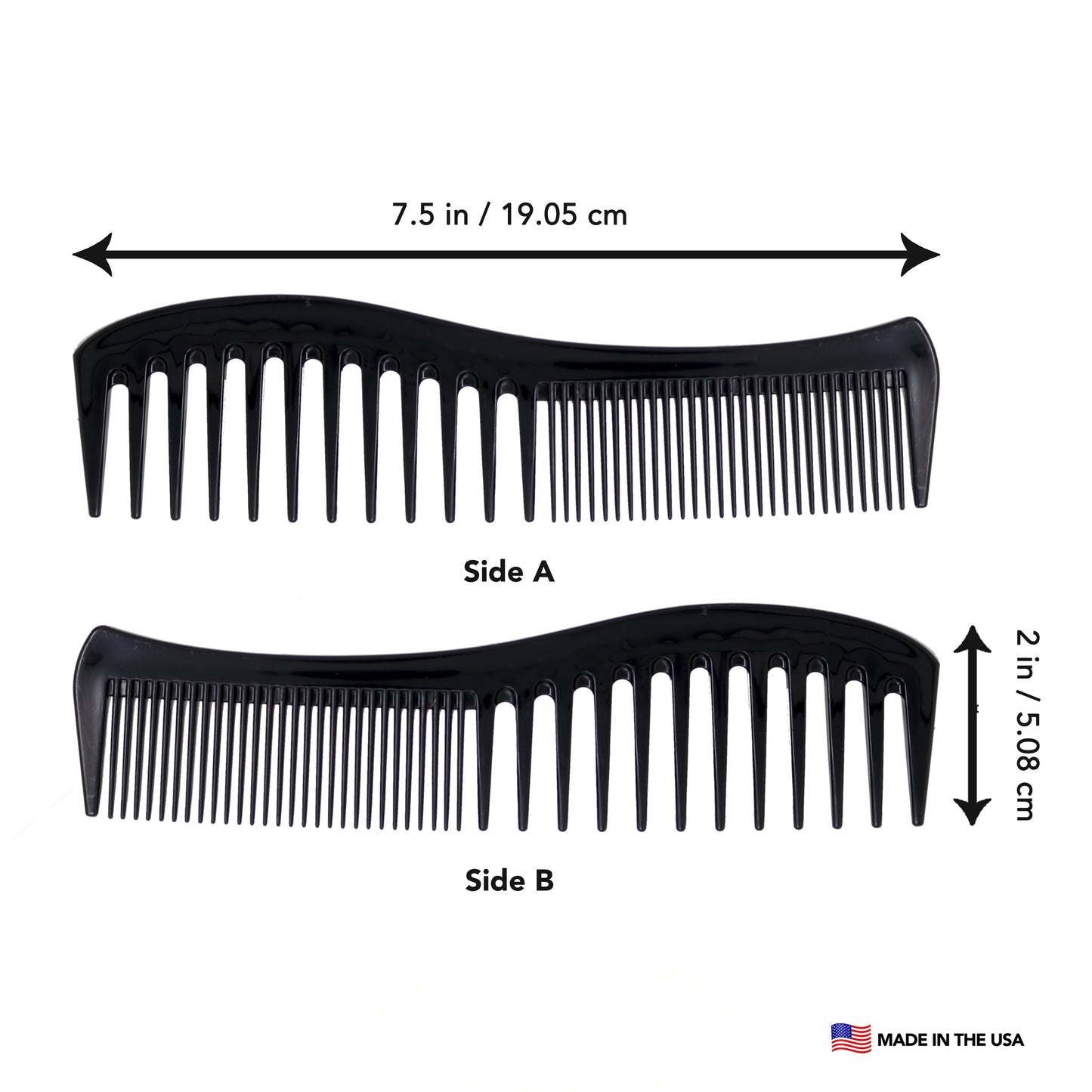 Allegro Combs 1001 Wide Tooth Hair Combs Space Tooth 2 Count