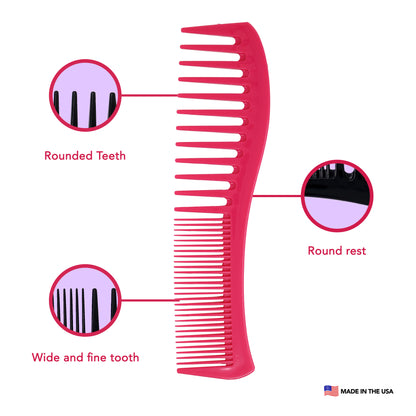 Allegro Combs 1001 Wide Tooth Hair Combs Space Tooth 2 Count