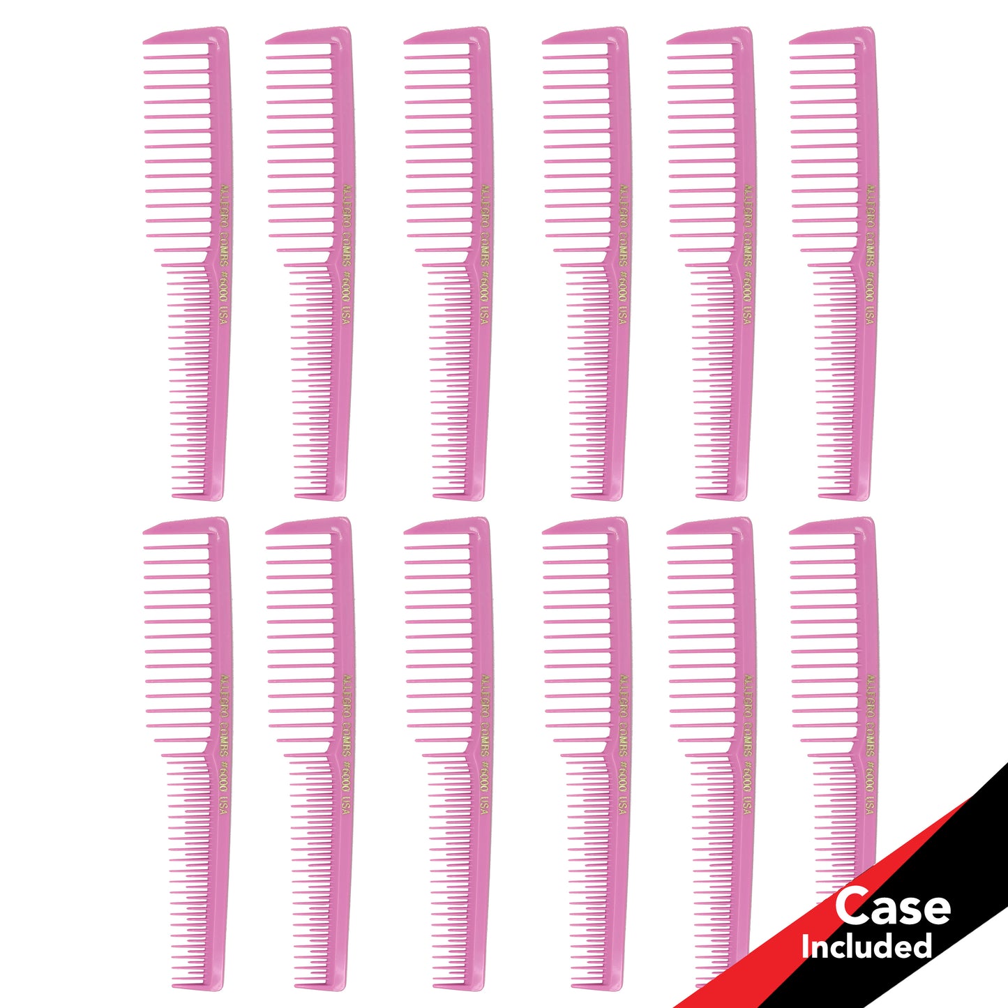 Allegro Combs #6000 Wide Tooth Teasing Vented Hair Combs 12 Cunt