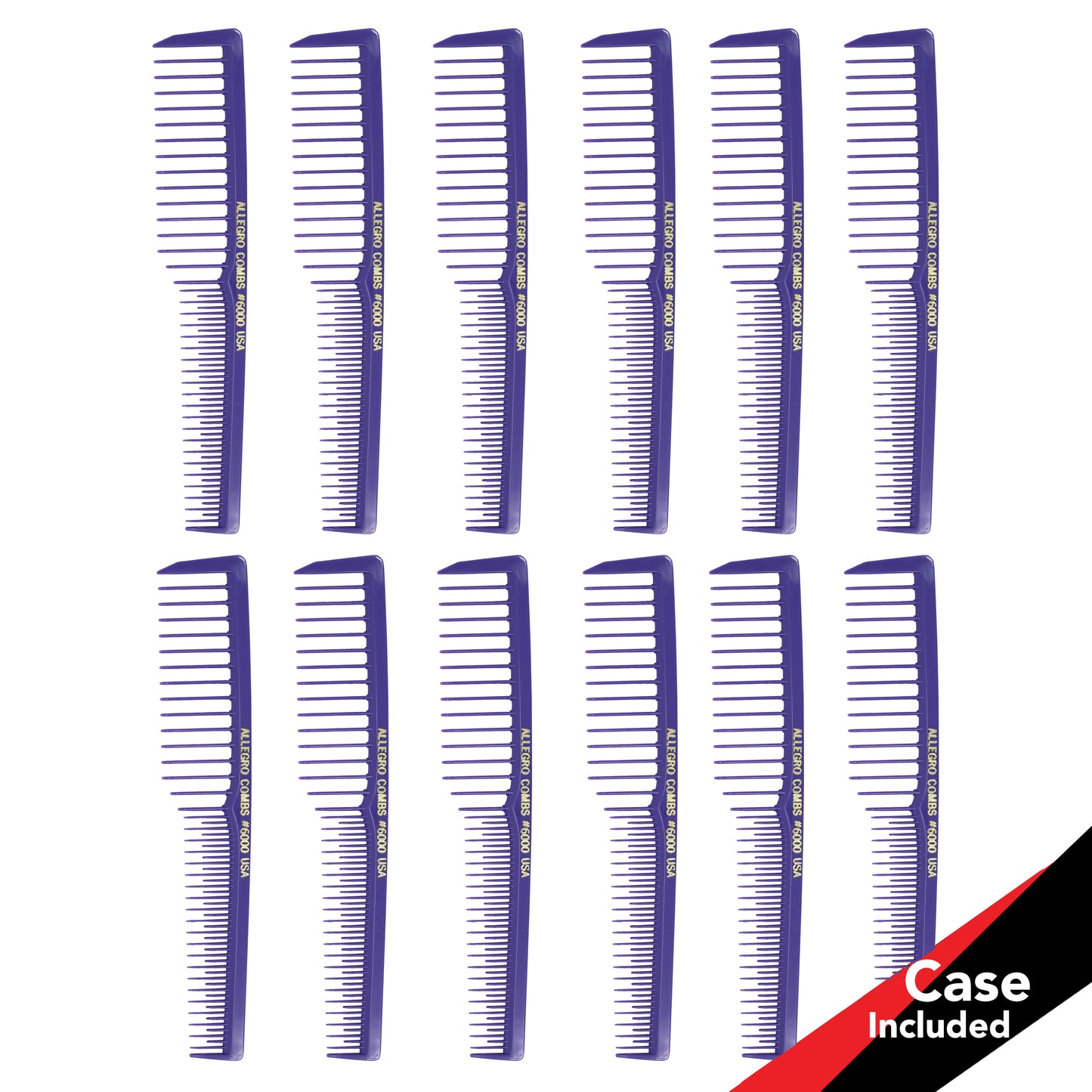 Allegro Combs #6000 Wide Tooth Teasing Vented Hair Combs 12 Cunt