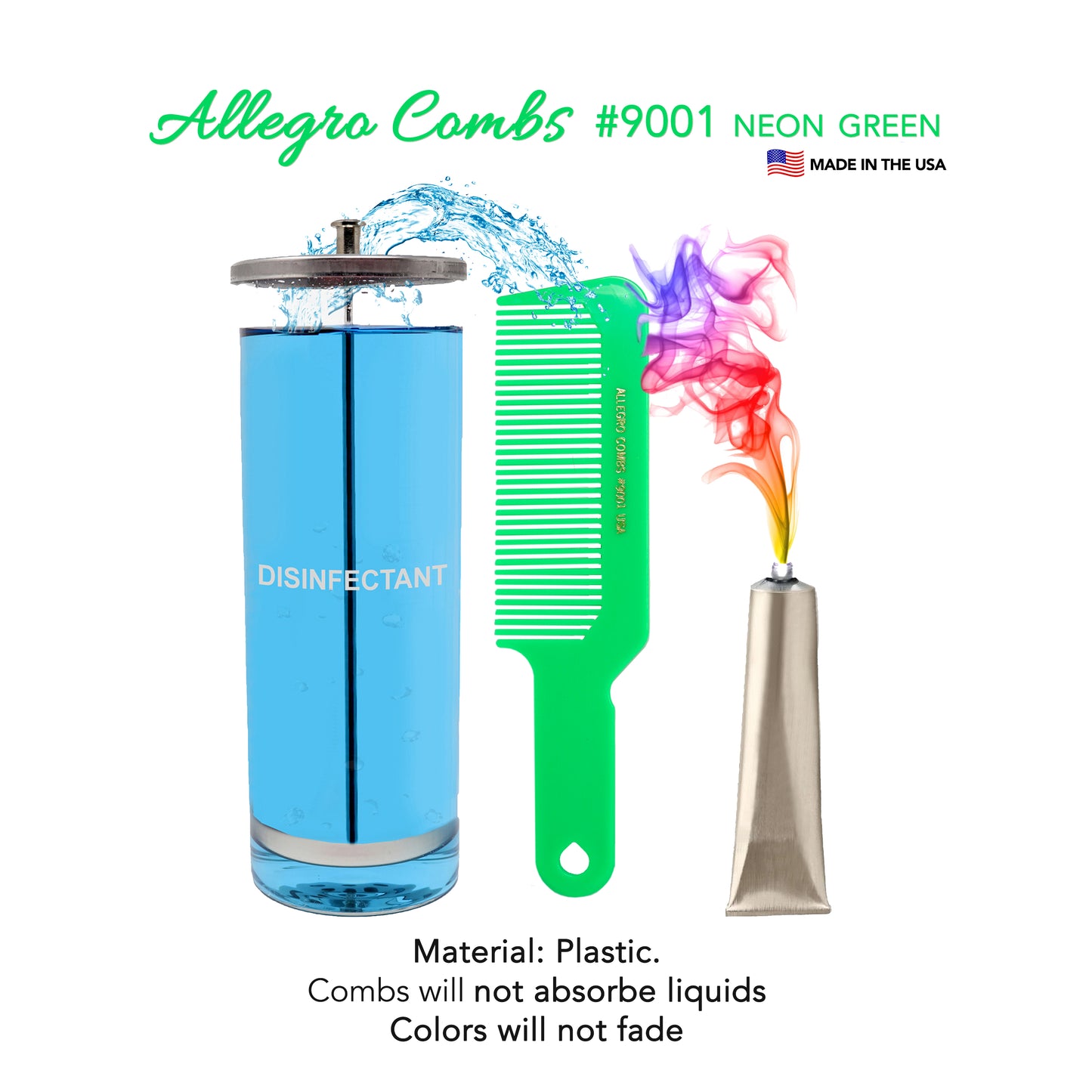 Allegro Combs #9001 Flat Top Clipper Comb for Blending, Fading, Thinning Hair - 1 Count