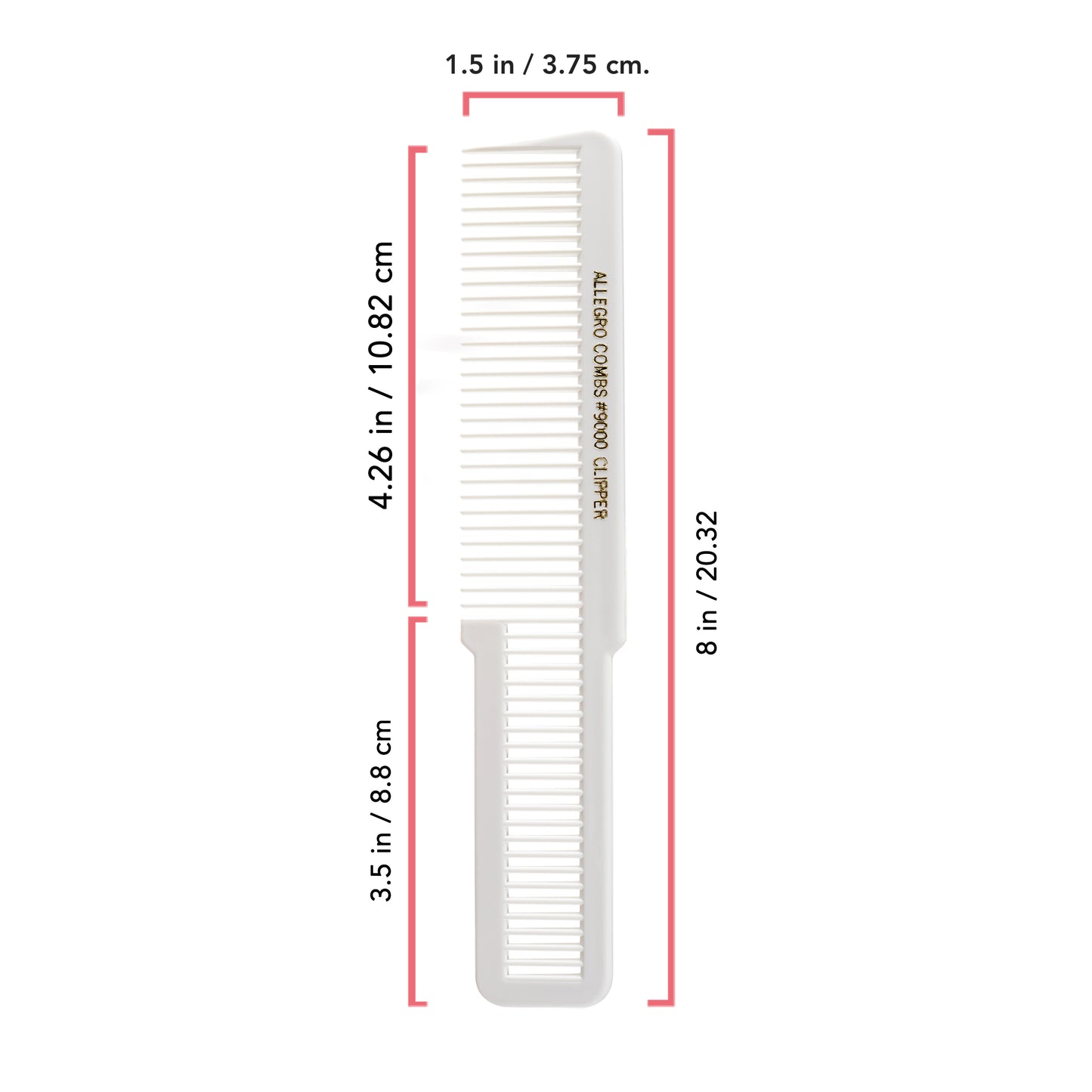 Allegro Combs #9000 Clipper Combs Blending Flat Top 6 Count