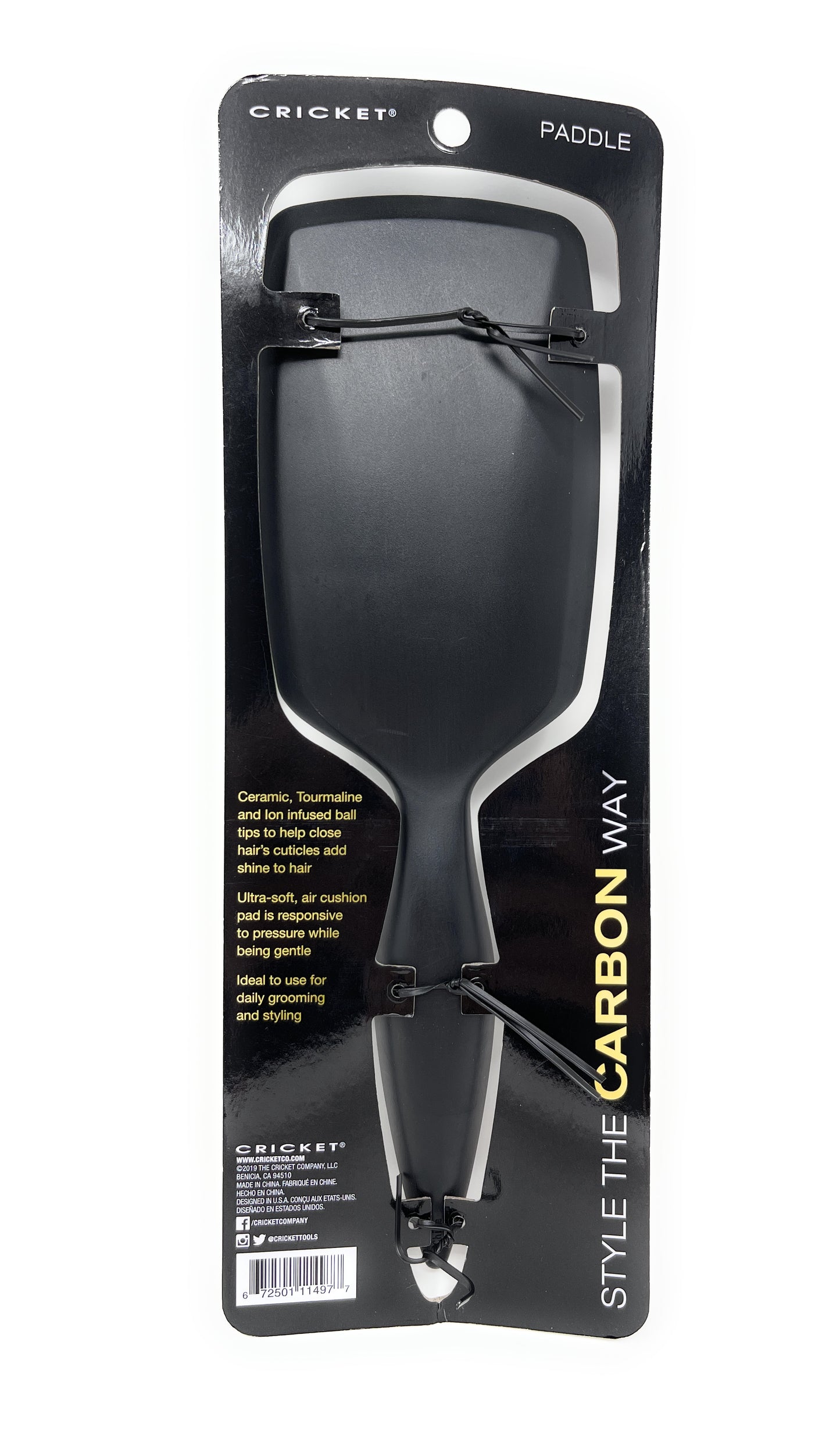 Cricket Carbon Large Wide Paddle Hair Brush